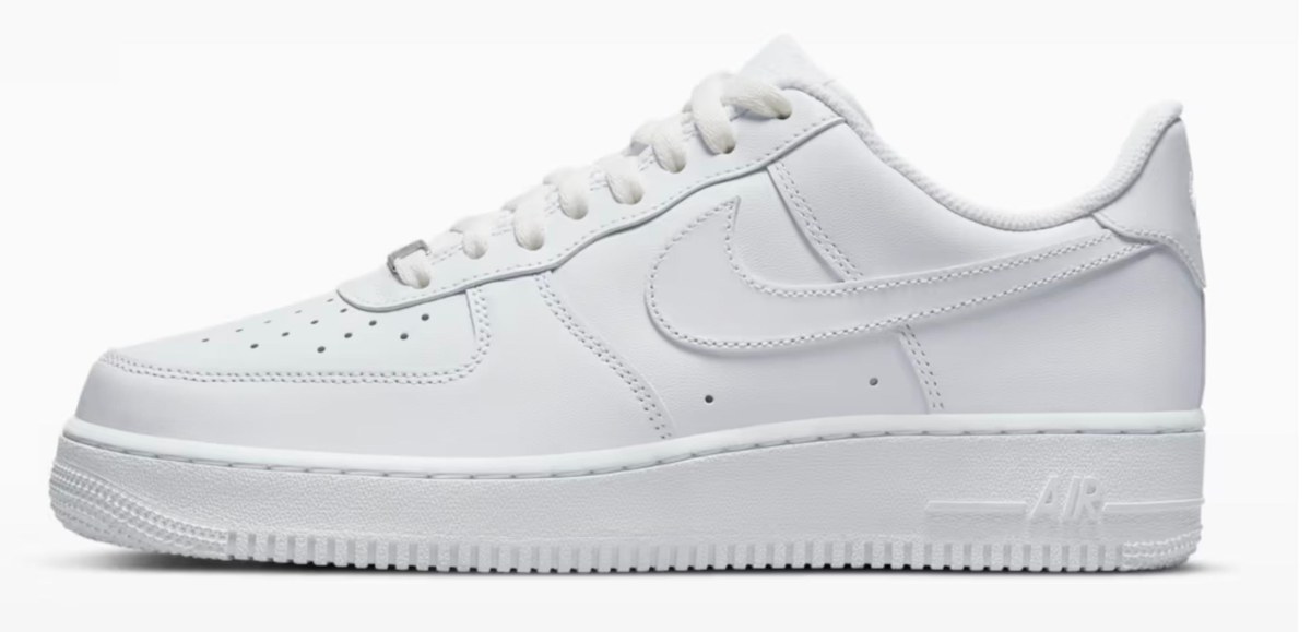 Nike Air Force 1 in Weiß — Premium-Modell für Logodruck