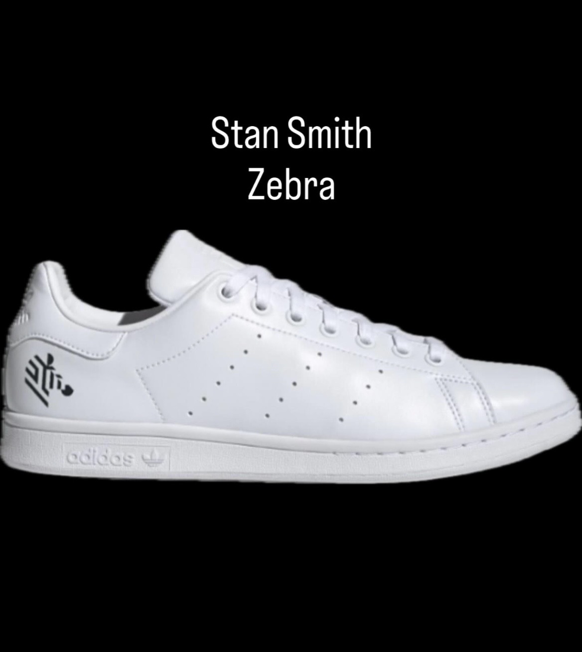 Del Pepe Stan Smith Zebra – custom bedruckter weißer Sneaker mit Zebra-Grafik